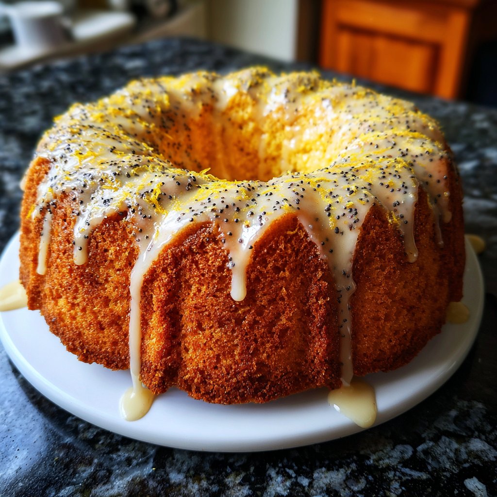 Zitronenkuchen mit Mohn
