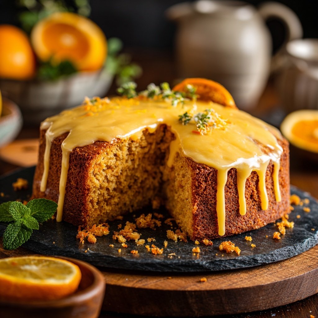 Karottenkuchen Mit Orangen Glasur