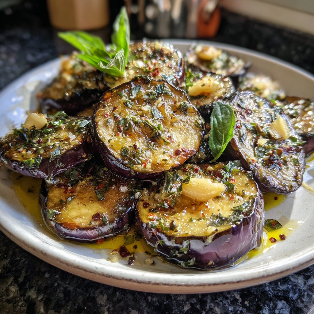 Ofengeröstete Auberginen mit mediterranen Kräutern