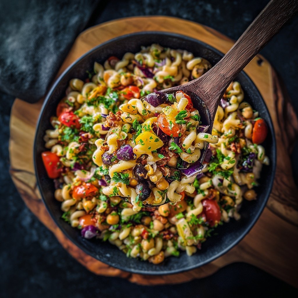 Mediterraner Nudelsalat Mit Kichererbsen